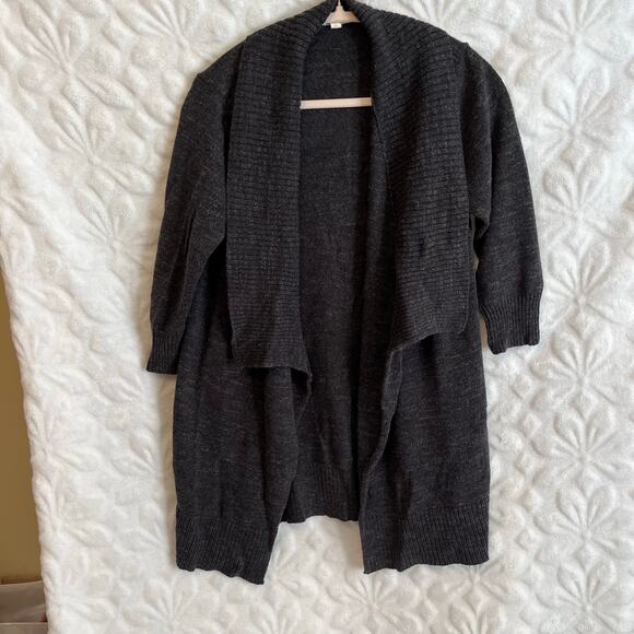 Eileen fisher gray open front 3/4 sleeve cardigan preowned great condition sz S - Picture 1 of 6